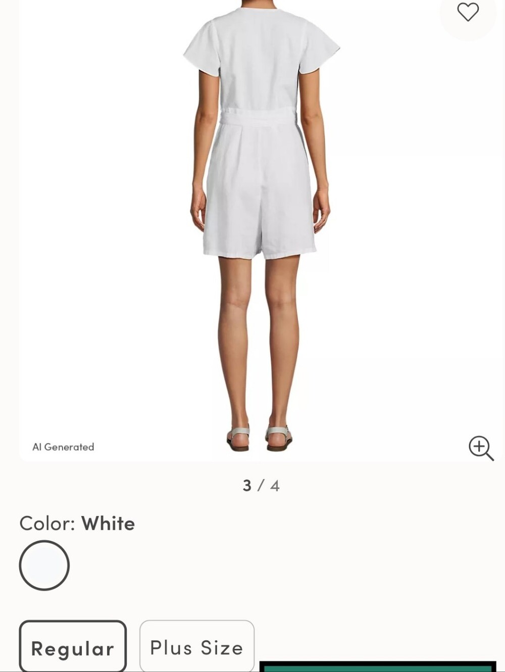 Romper, Linen Button Front - Picture 4 of 6